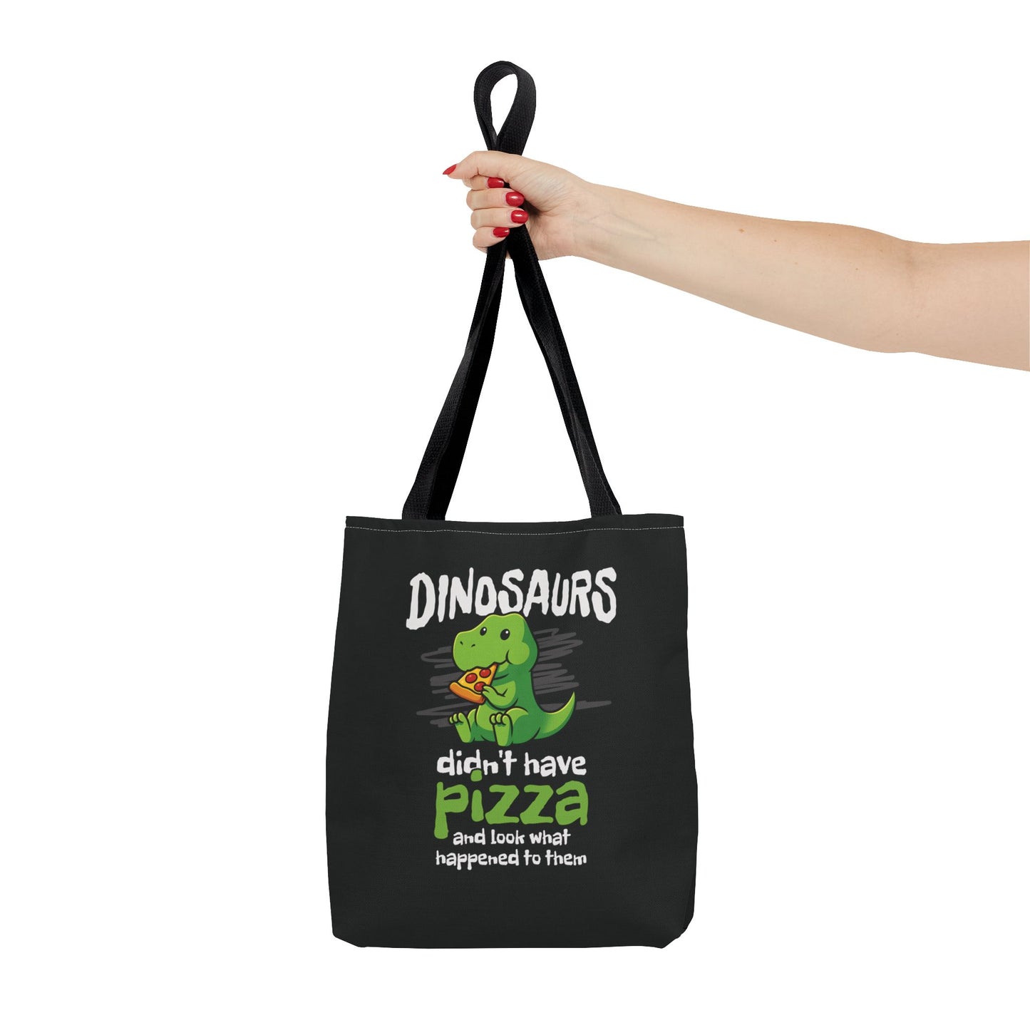 Pizza-Loving Dinosaur Tote Bag
