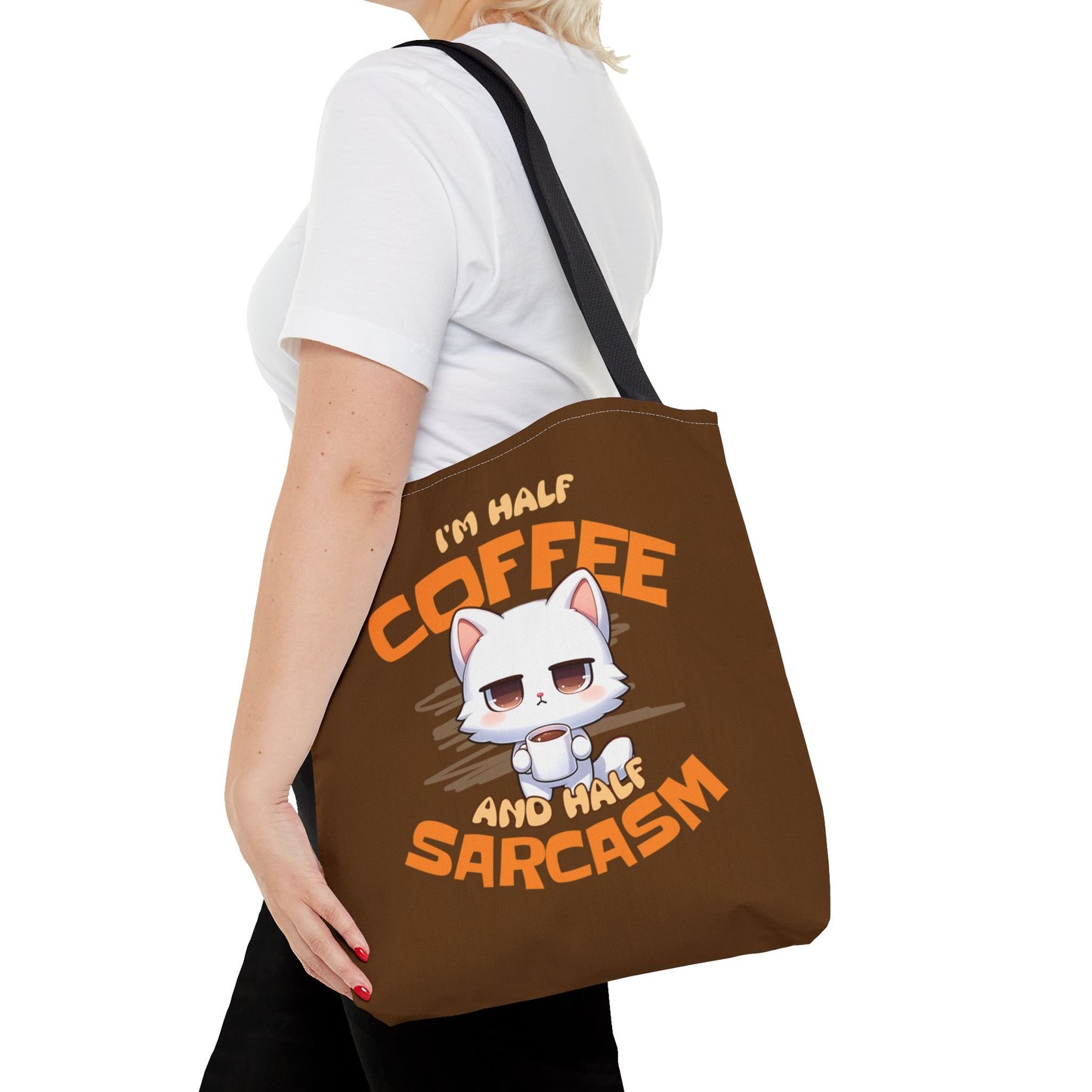 Half Coffee, Half Sarcasm Tote Bag